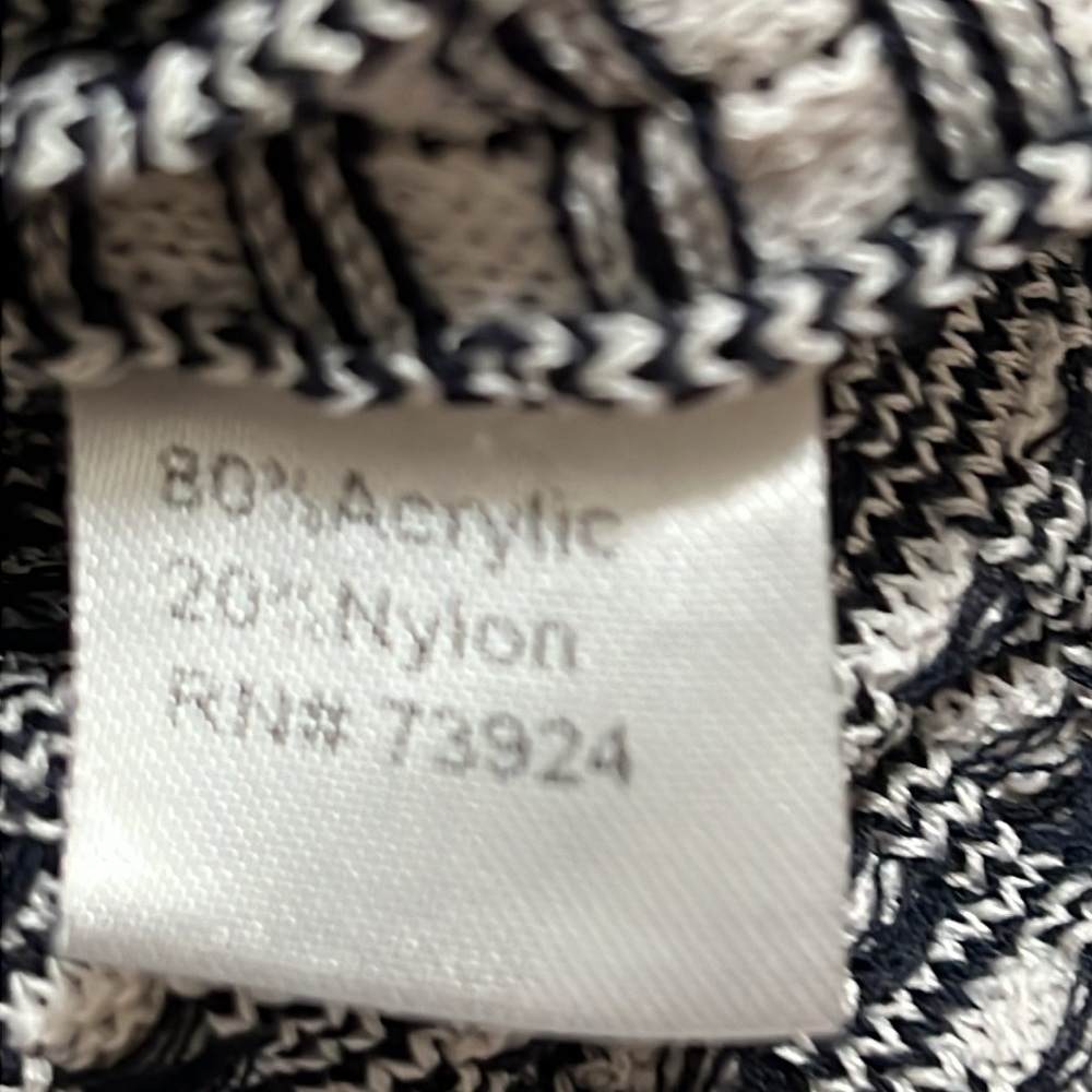 MING WANG women’s one- button jacket. Black/ cream design. Large - Picture 4 of 8